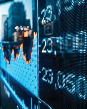 Display stock market numbers